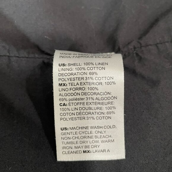 Chicos 2 Black White Linen Embroidered Tunic Jacket Boho Resort Festival Travel - Picture 4 of 8